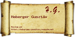 Heberger Gusztáv névjegykártya